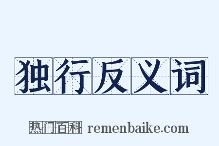 独行反义词是什么意思的图片